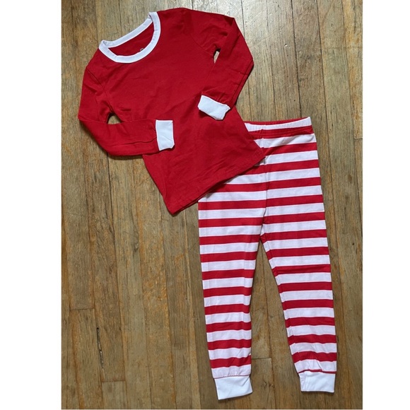 Coral Bee Kids Red & White Pajama Set ~ sz 5 - Picture 1 of 5